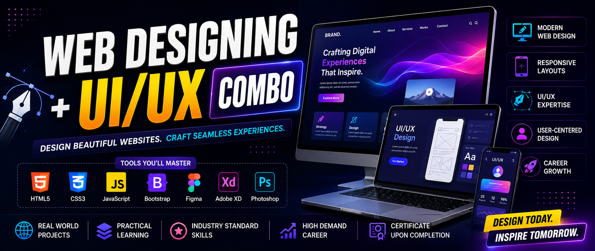 Web Designing + UI/UX Combo