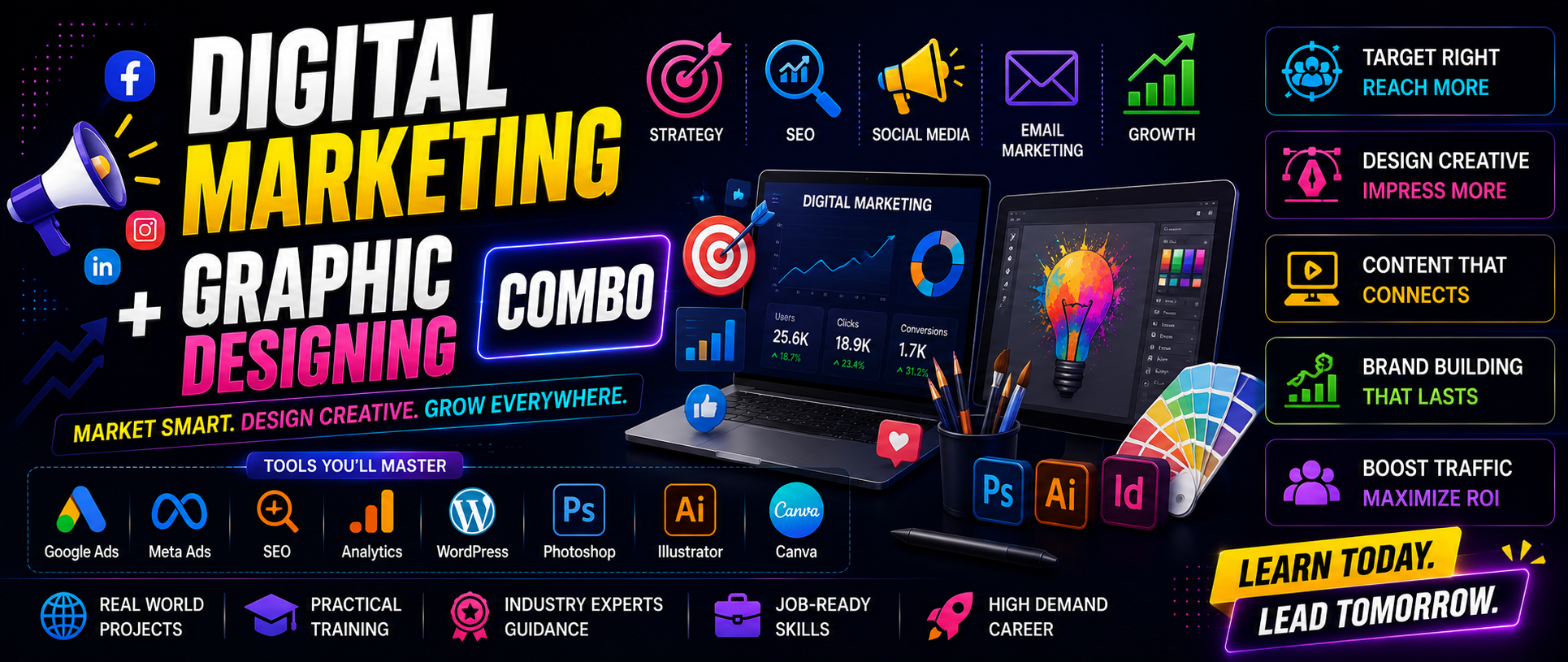Digital Marketing + Graphic Designing Combo